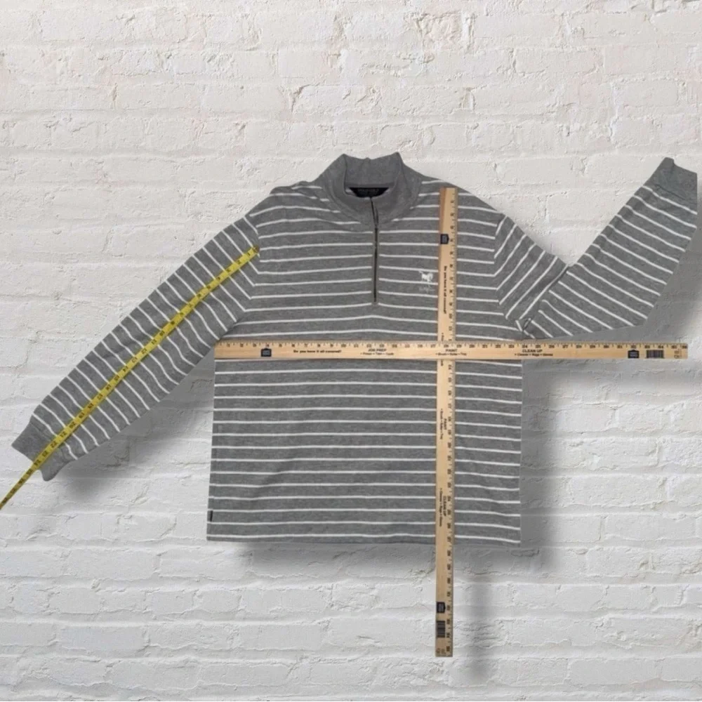 Polo Golf Ralph Lauren XL Gray Striped Wildfire Quarter Zip Water-Repellent